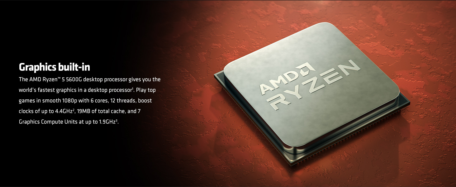 AMD RYZEN 5 5600G 6 CORE 12 THREAD AM4 PROCESSOR WITH RADEON GRAPHICS